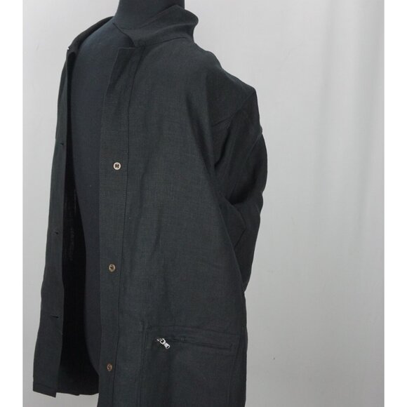 Anderson & Sheppard Savile Row Black Cotton Button Up Mens French Jacket Sz XL - Picture 6 of 10